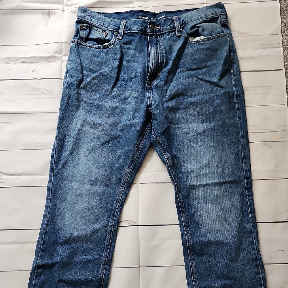 Old Navy Medium Wash Relaxed Jeans with Natural Fading